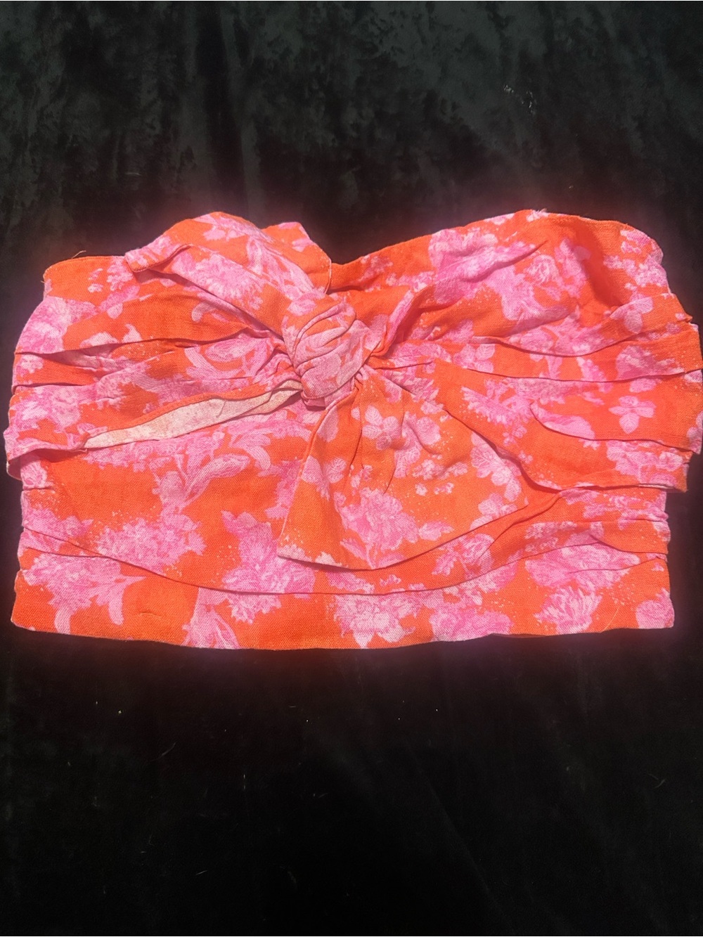 DO+BE Strapless Knot Bandeau Top - Pink & Orange